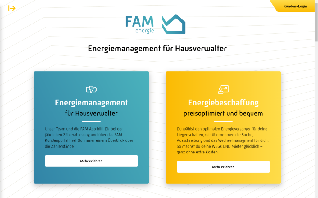 Webdesign FAM Energie Website