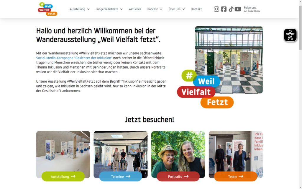 Webdesign WeilVielfaltFetzt Wanderausstellung Website