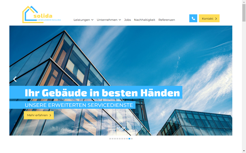 Webdesign Solida Gebäudereinigung Berlin Website